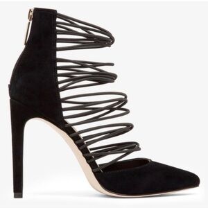 BCBGMaxAzria Black Multi-Strap Stiletto Pump